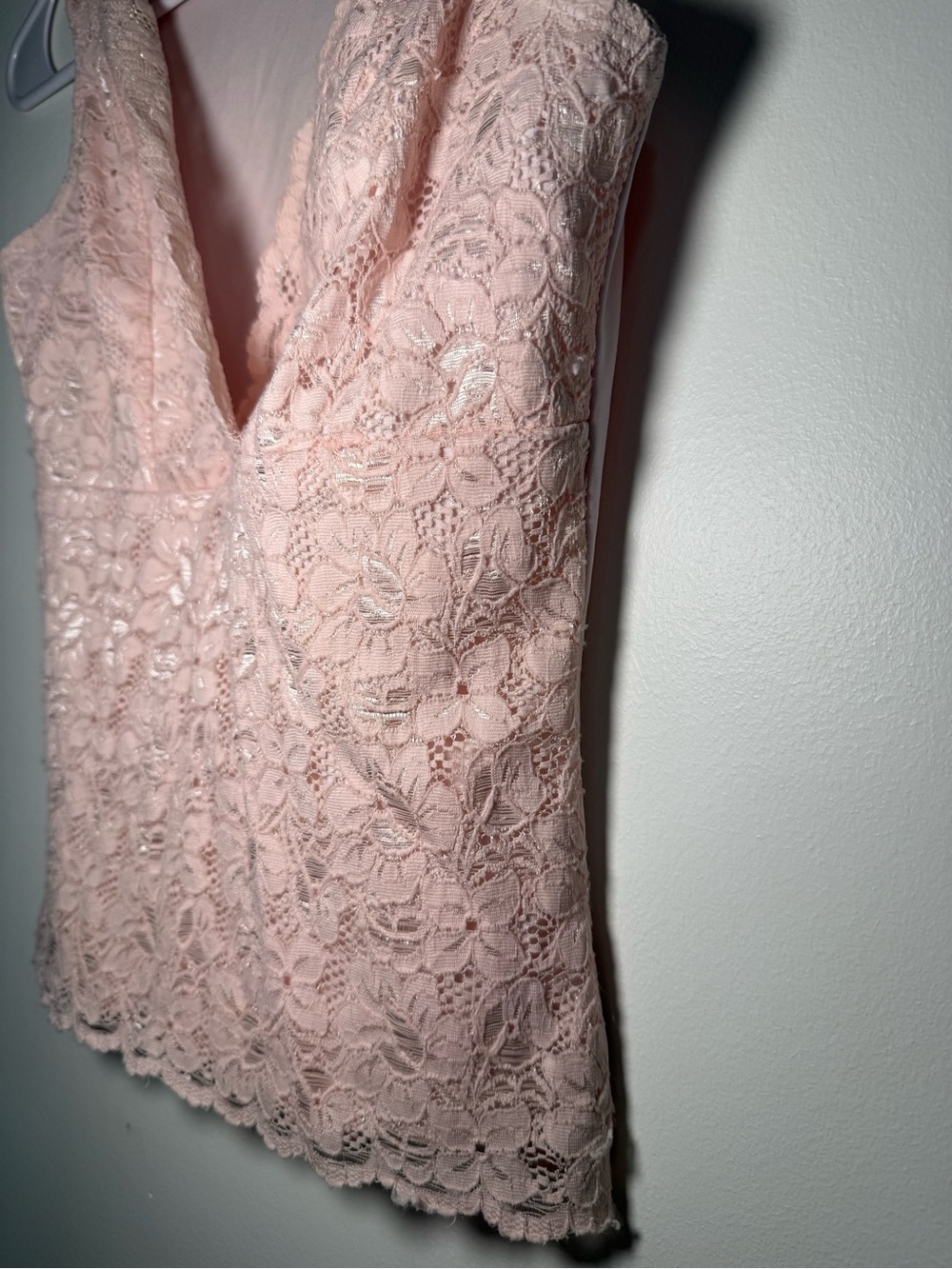 Versace Pale Pink Lace V-Neck Camisole